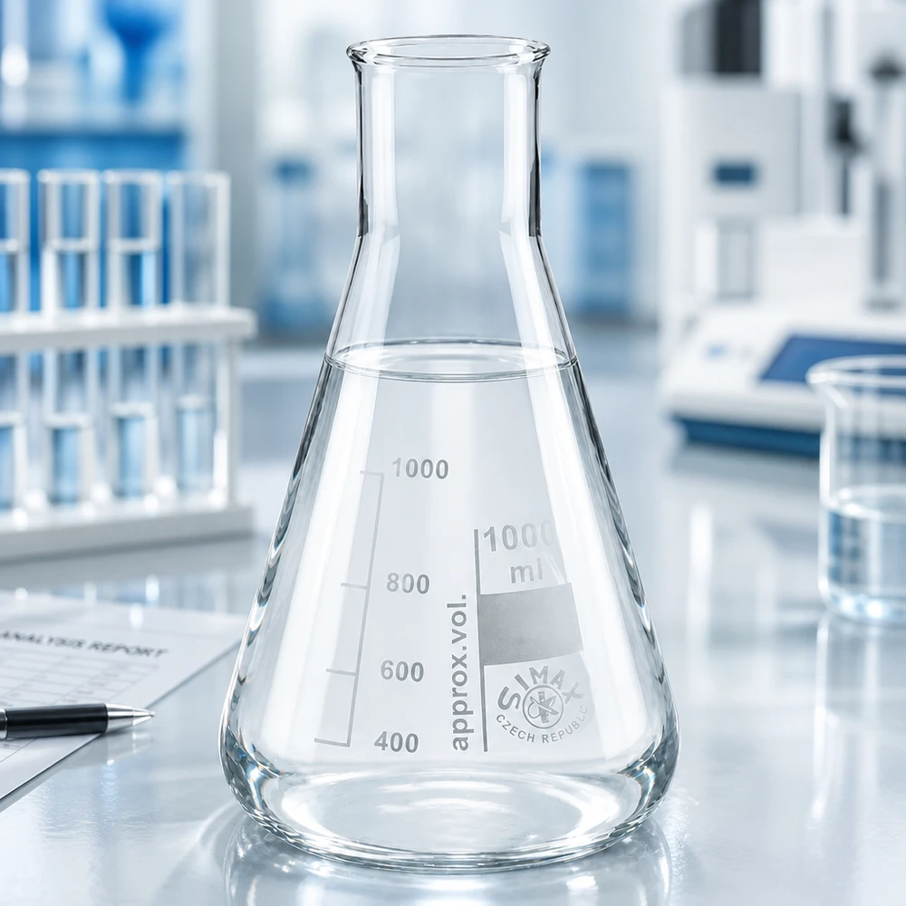 Erlenmeyerova baňka 200ml se širokým hrdlem Weithals Laborkolben 200ml aus klarem Borosilikatglas für optimale Sichtbarkeit