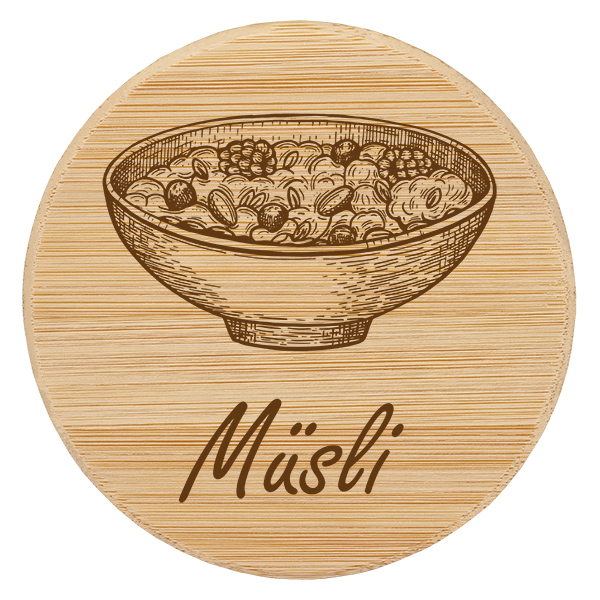 Couvercle en bois "Muesli" pro WECK RR100 Couvercle en bois "Muesli" pro WECK RR100
