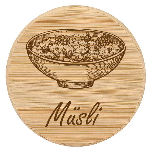 Couvercle en bois "Muesli" pro WECK RR100 Couvercle en bois "Muesli" pro WECK RR100