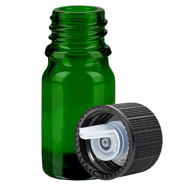 5ml lahvička s kapátkem 1mm černá standardní uzávěr GreenLine UT18/5 5ml lahvička s kapátkem 1mm černá standardní uzávěr GreenLine UT18/5