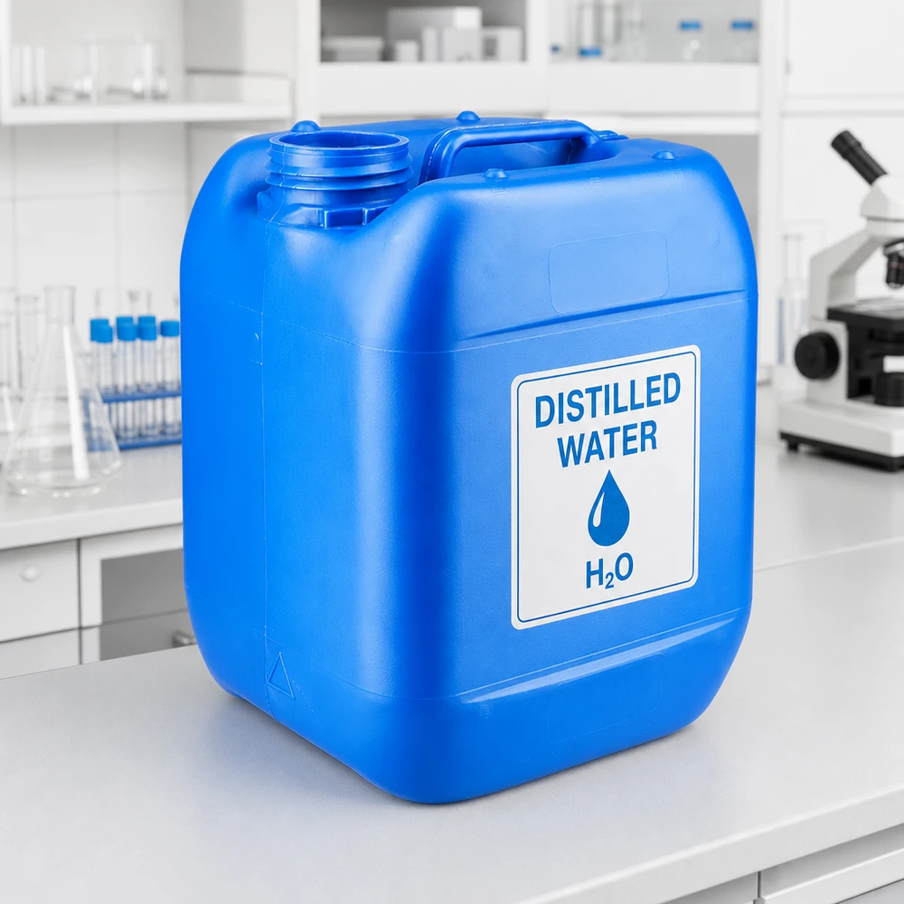 Blauer Kanister 5 Liter ohne Verschluss mit Schraubgewinde und stabilem Tragegriff