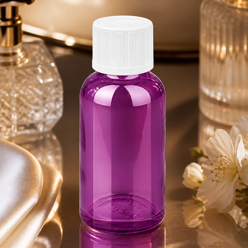 Premium Tropfflasche 30ml in Lila mit optimaler Griffigkeit für einfache Handhabung