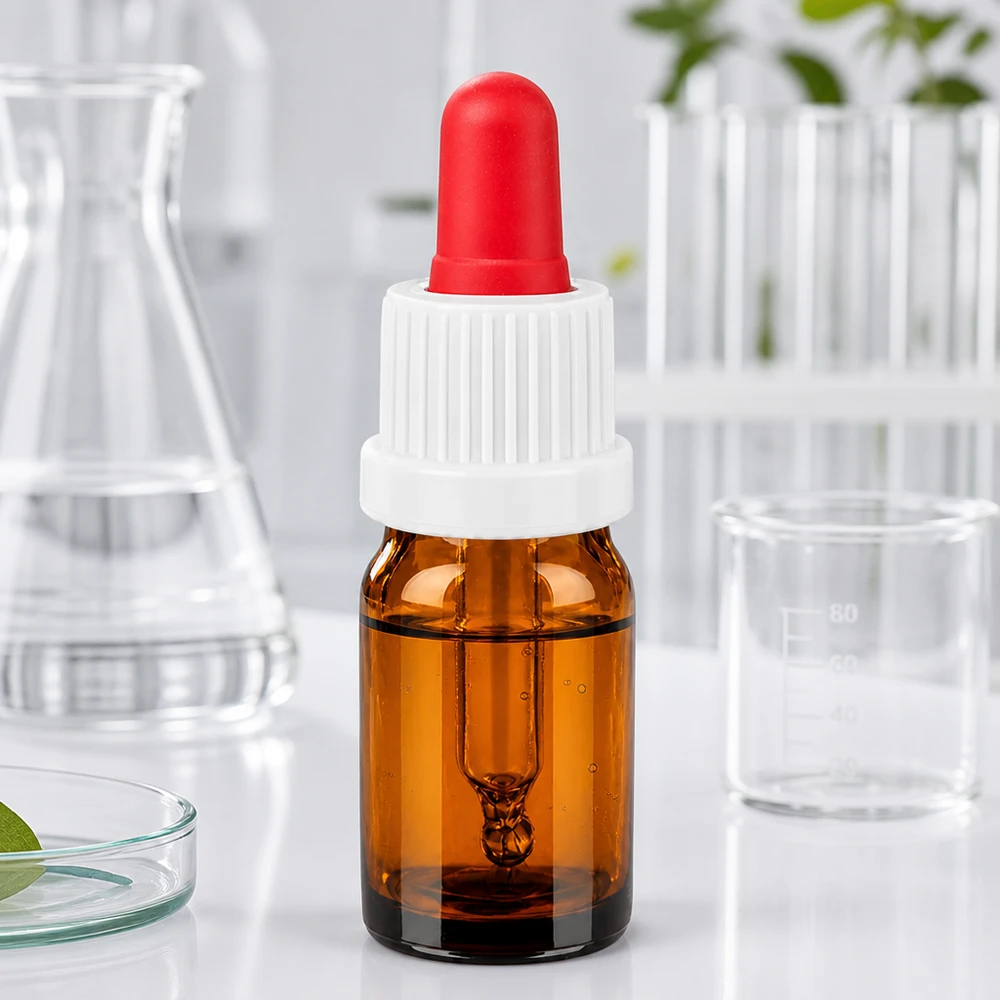 5ml pipetovací láhev bílá/červený uzávěr s ochranou proti manipulaci BrownLine UT18/5 Sterile 5ml Pipettenflasche mit auslaufsicherem Verschlusssystem für kosmetische Wirkstoffe