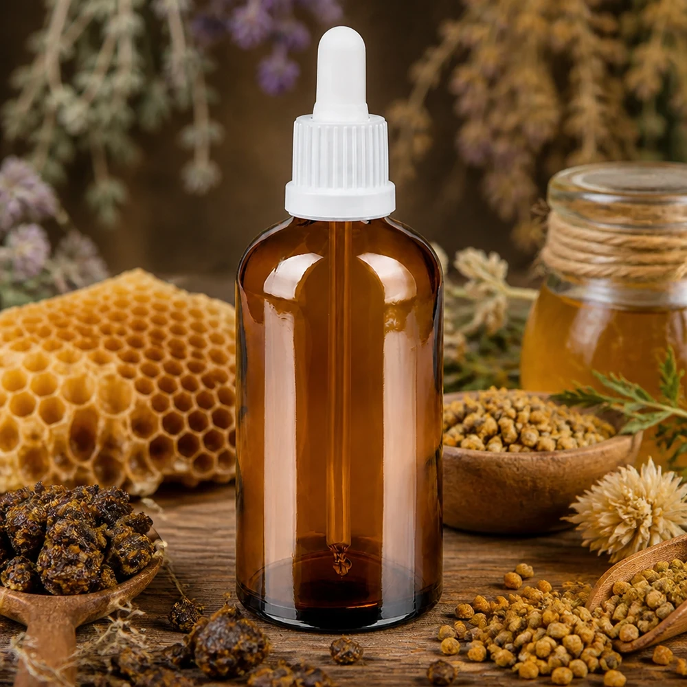 100ml pipetovací láhev bílá s pojistným uzávěrem BrownLine UT18/100 Amber Glasflasche 100ml mit kindersicherem Pipettenverschluss für medizinische Anwendungen