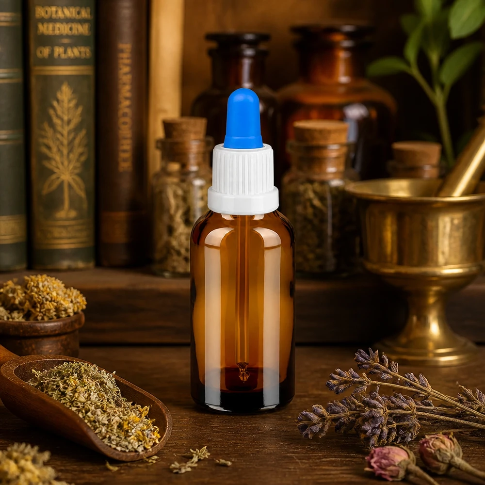 30ml pipetovací láhev bílá/modrá s uzávěrem proti neoprávněné manipulaci BrownLine UT18/30 Professionelle 30ml Pipettenflasche - pharmazeutische Qualität für Labor und Praxis