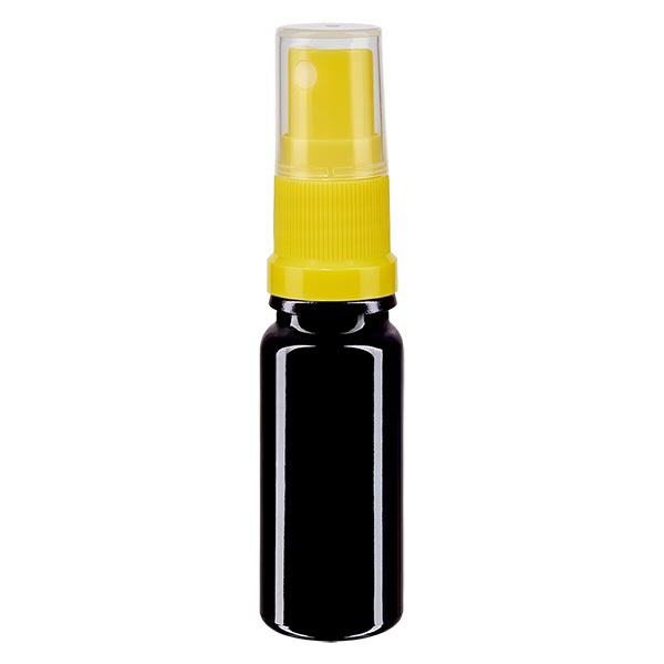 Lékárenská lahvička violet 10ml s nástavcem na rozprašování žlutá Lékárenská lahvička violet 10ml s nástavcem na rozprašování žlutá