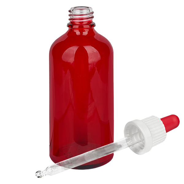 100ml pipetovací láhev bílá/červený uzávěr s ochranou proti manipulaci RedLine UT18/100 100ml pipetovací láhev bílá/červený uzávěr s ochranou proti manipulaci RedLine UT18/100