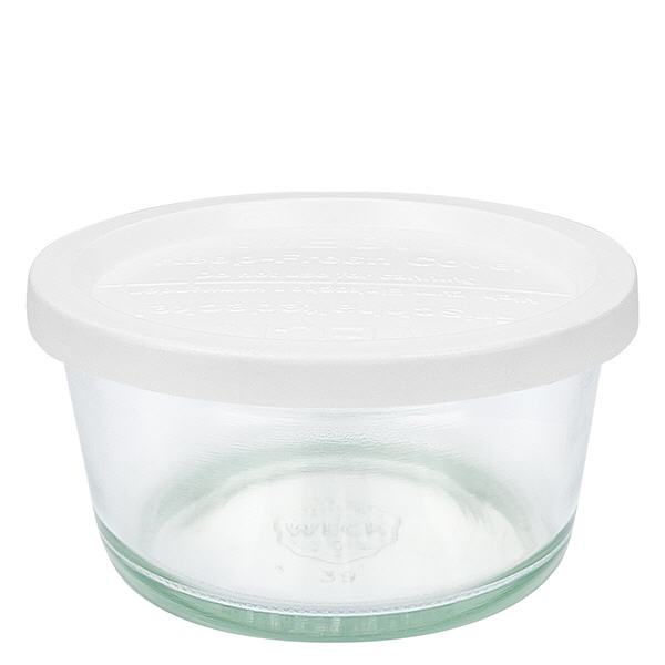 Gurm&#225;nsk&#225; sklenice o objemu 450 ml s &#269;erstv&#253;m v&#237;&#269;kem. WECK RR120