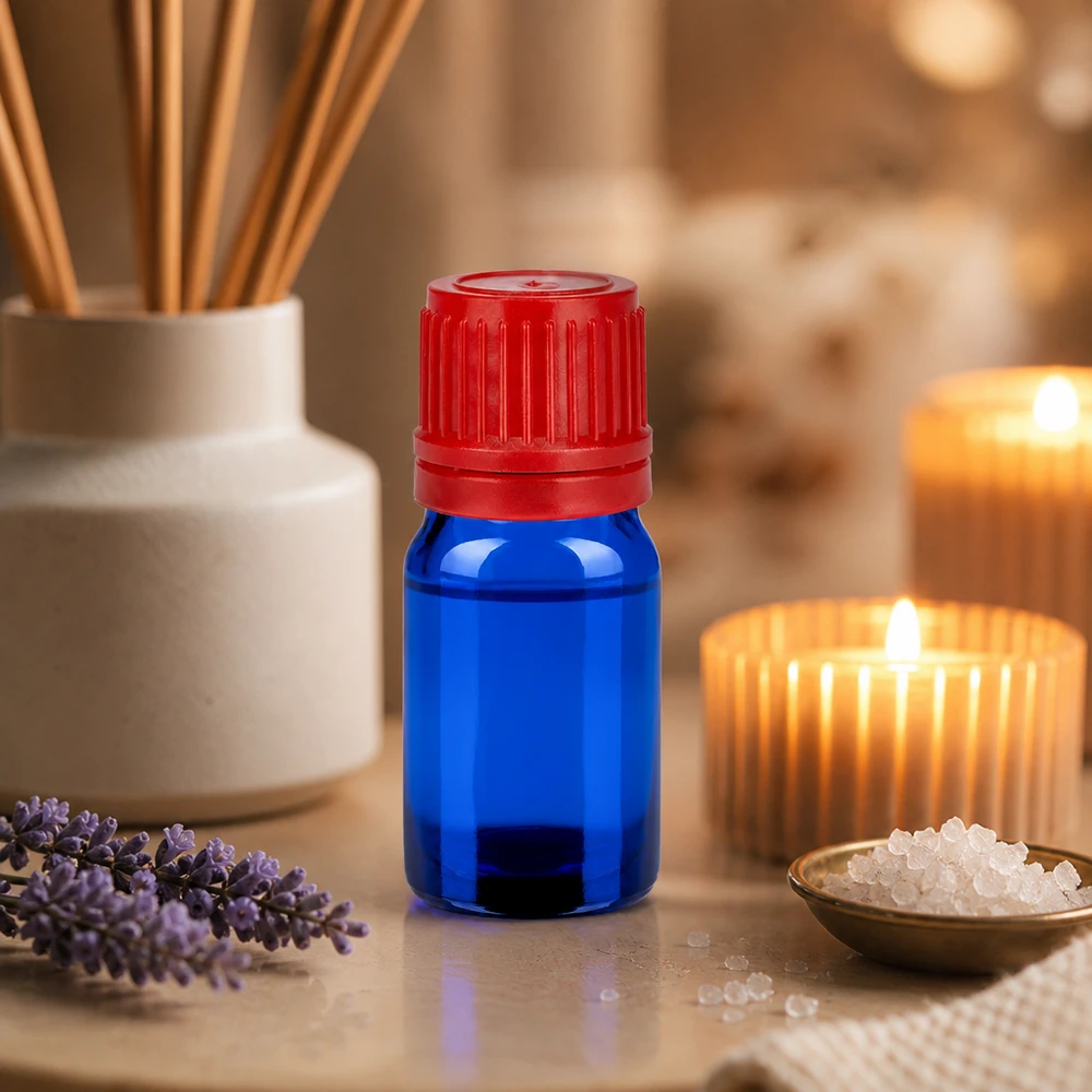 5ml láhev 11mm šroubovací uzávěr červený tamper-evidentní uzávěr BlueLine UT18/5 Robuste 5ml Glasflasche mit ergonomischem Design für einfache Handhabung BlueLine UT18/5