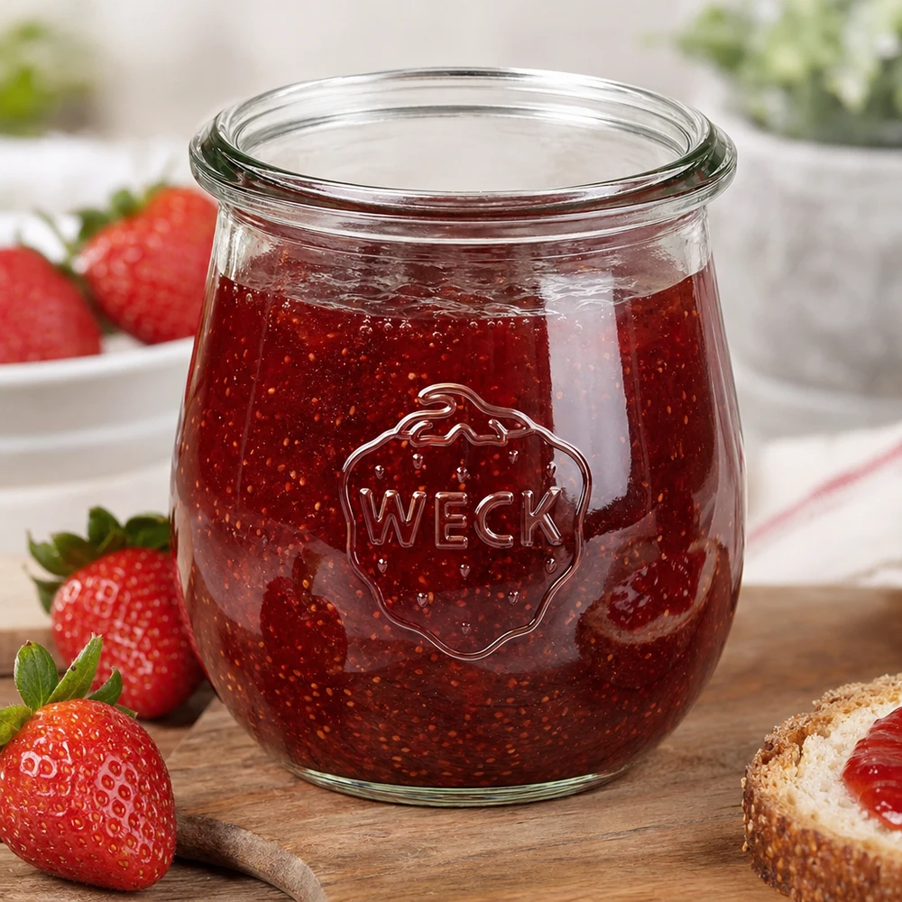 220ml tulipánová sklenice WECK RR60 s dřevěným dřevem