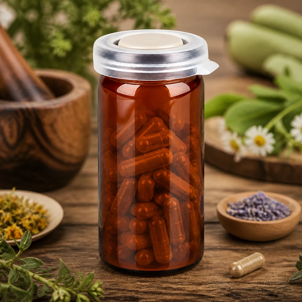 Pharmazeutisches Rollrandglas 10ml mit hermetisch dichtem Schnappdeckel aus Kunststoff