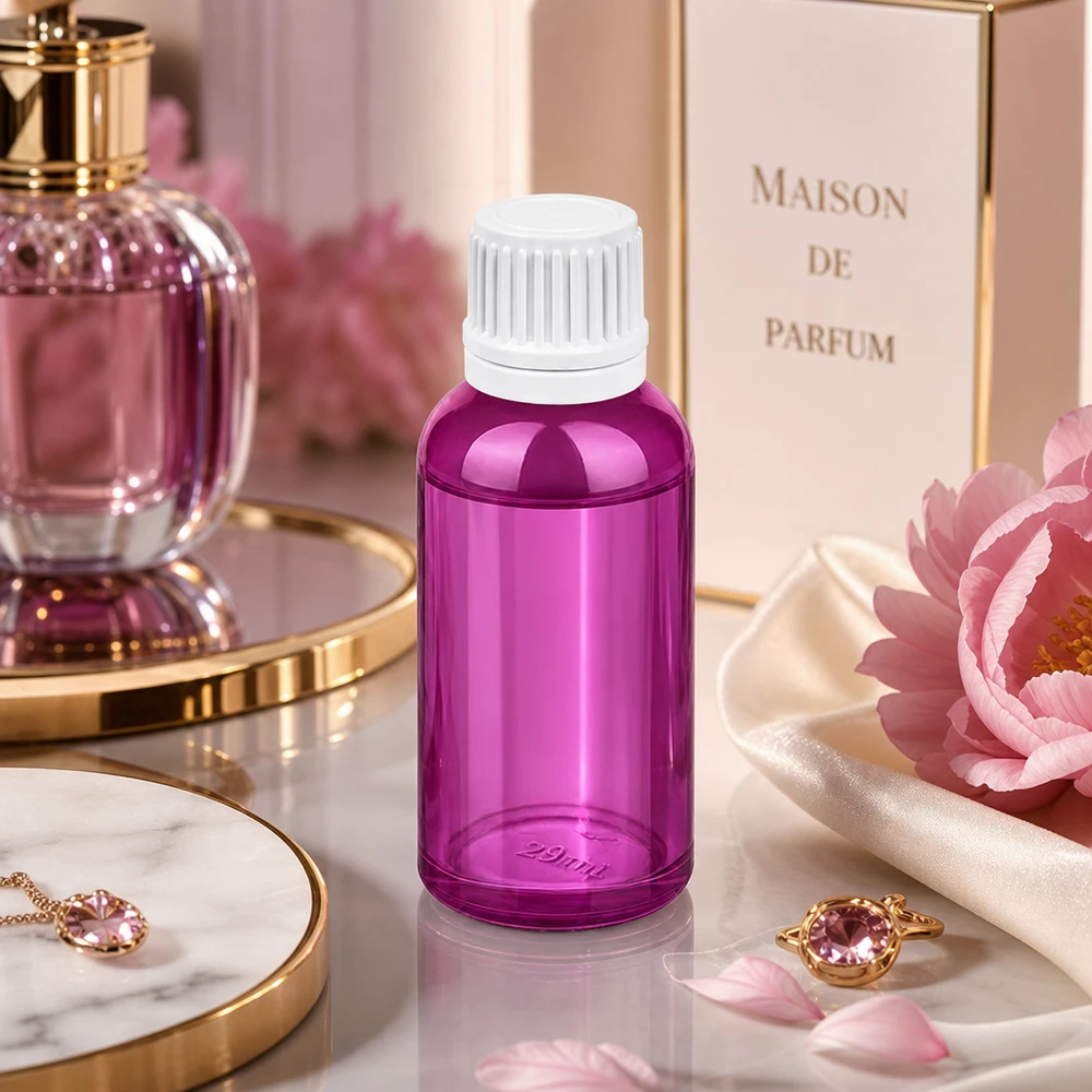 30ml Tropfflasche in lila mit UT18 Gewinde ideal für selbstgemachte Kosmetik