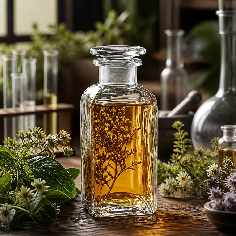 Čtvercová láhev 350ml čirá skleněná zátka se širokým hrdlem Vierkantflasche 350ml klar stabiler Glasstopfen Weithals für Destillate und Pflanzenauszüge