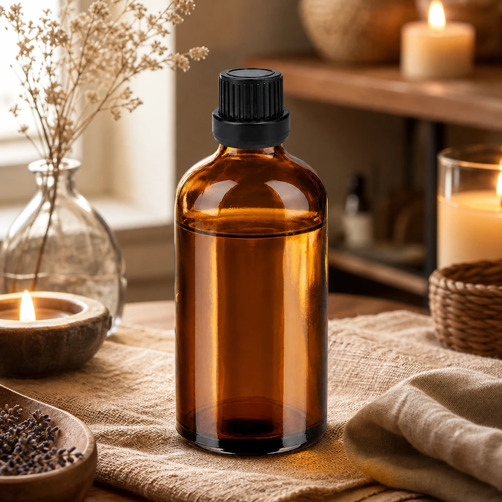 100ml kapátko lahvička 2mm černá tamper-evidentní uzávěr BrownLine UT18/100 Vielseitige 100ml Glasflasche mit Tropfverschluss für Kosmetik Naturheilkunde und DIY-Projekte