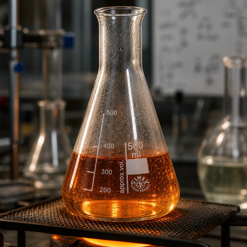 Erlenmeyerova baňka 500 ml s úzkým hrdlem Professioneller 500ml Laborkolben mit engem Hals und präziser ml-Graduierung für Chemie