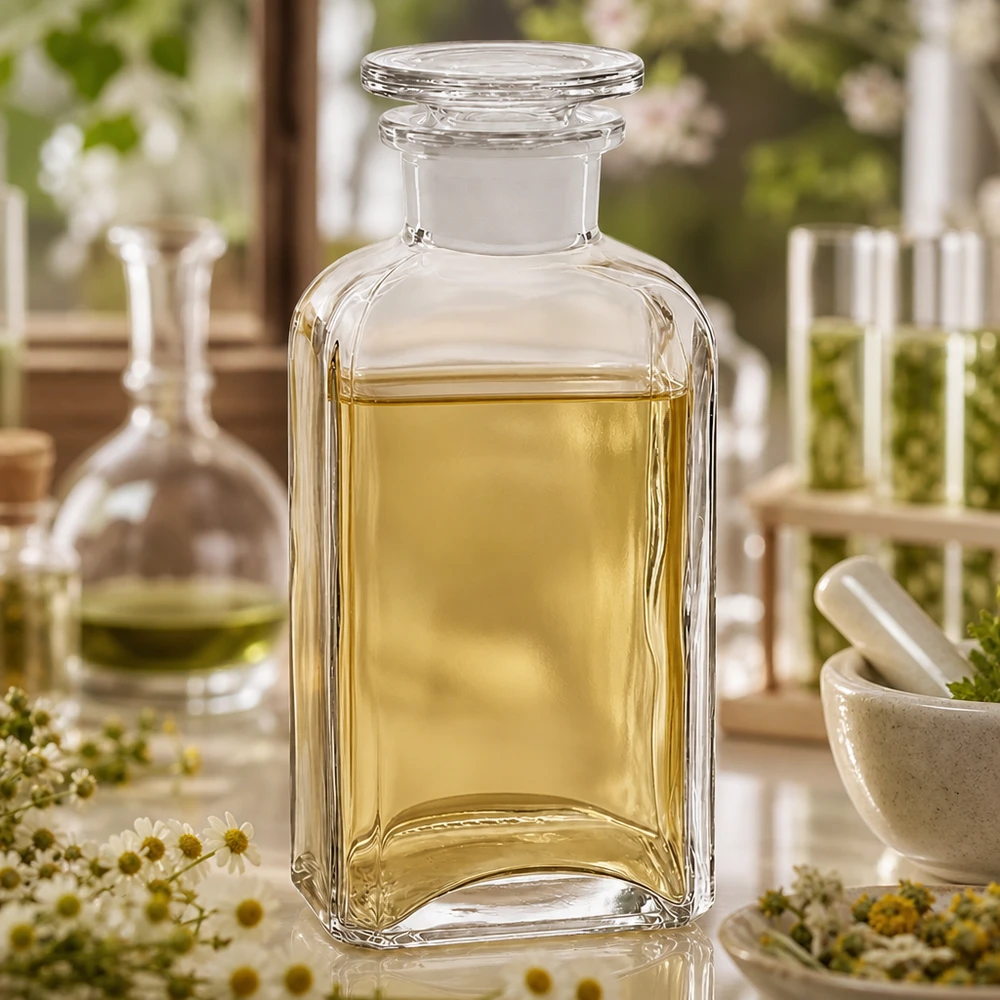Čtvercová láhev 250ml čirá skleněná zátka se širokým hrdlem 250ml Vorratsflasche Glas vierkant klar mit breitem Hals und Stopfen für flüssige Naturextrakte