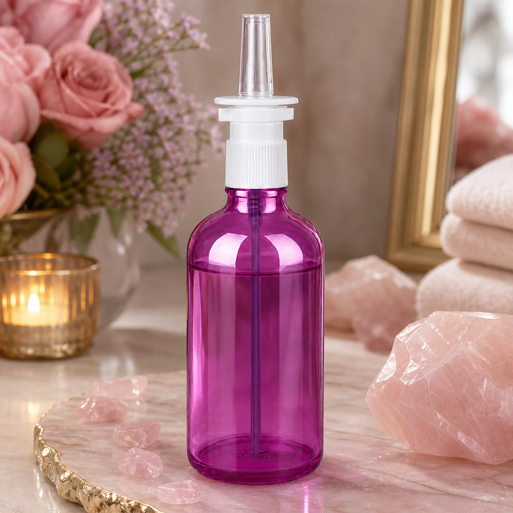 PurpleLine 100ml Medizinflasche mit Sprühfunktion in attraktivem Violett für therapeutische Lösungen