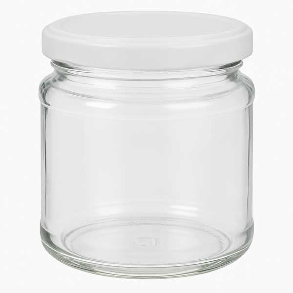 212ml kulatá sklenice s víčkem BasicSeal bílá UNiTWIST