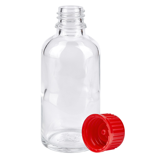 50ml láhev 11mm šroubovací uzávěr červená Standard ClearLine UT18/50 50ml láhev 11mm šroubovací uzávěr červená Standard ClearLine UT18/50