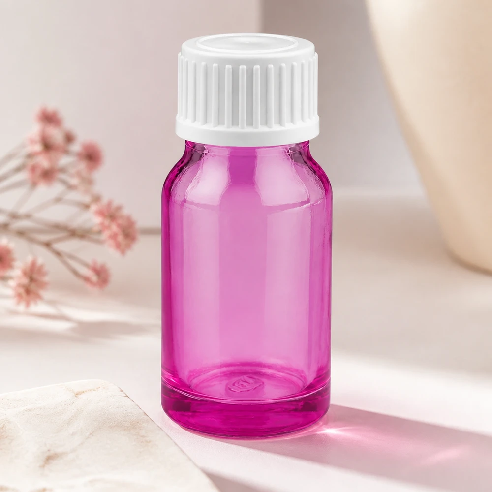 Stilvolle violette Glasflasche 10ml mit ergonomischem Design und sicherem Tropfverschluss