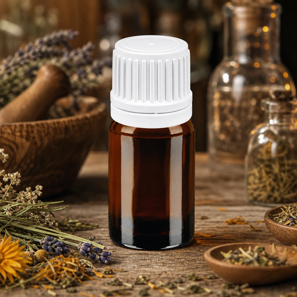 5ml lahvička s kapátkem 0,7 mm bílá s uzávěrem s ochranou proti manipulaci BrownLine UT18/5 Handliche 5ml Tropfflasche mit 0.7mm Öffnung ideal für Bachblüten und Tinkturen