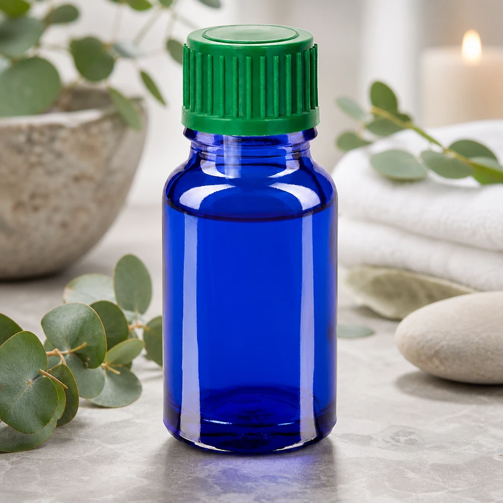 10ml lahvička s kapátkem 0,8 mm zelená standardní uzávěr BlueLine UT18/10 Ergonomische 10ml Glasflasche STD BlueLine mit optimaler Griffigkeit für einfache Handhabung