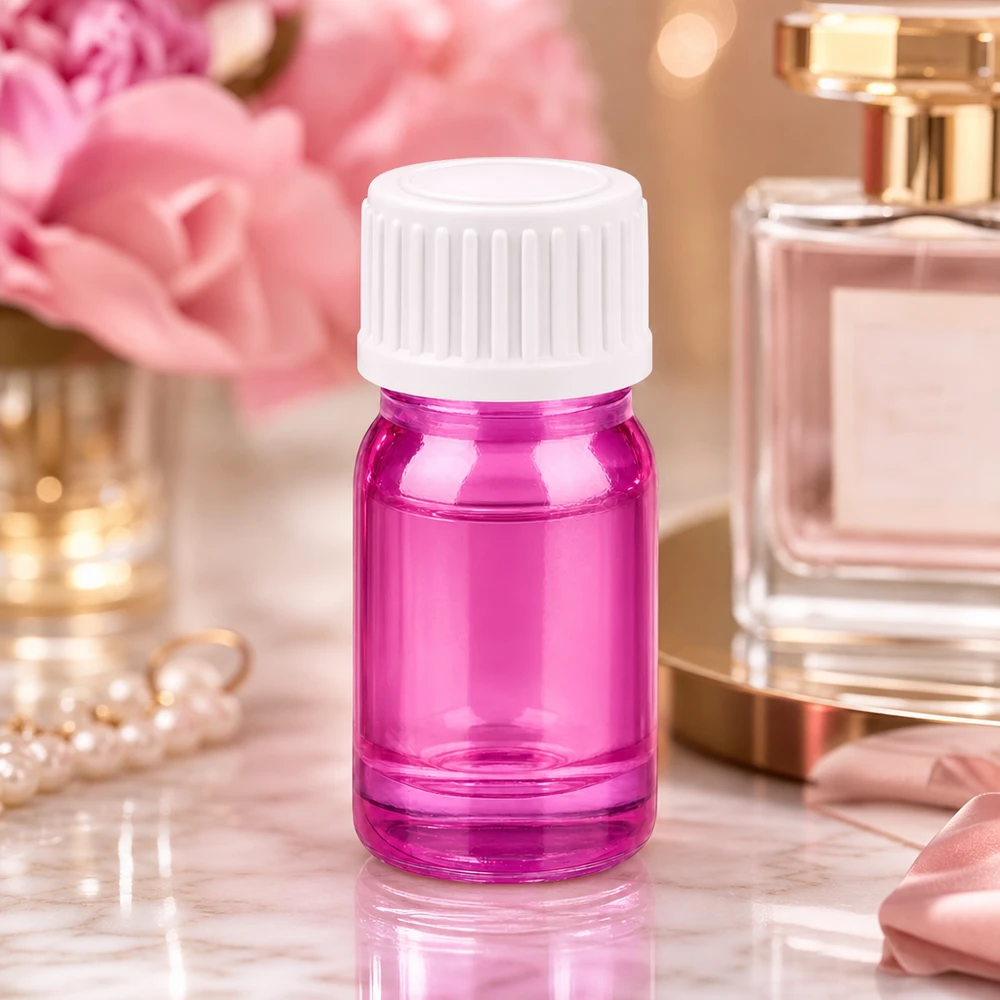 Professionelle 5ml Tropfflasche violett transparent STD Gewinde für Labor und Apotheke geeignet