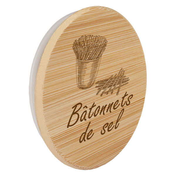 Couvercle en bois "Bâtonnets de sel" pour WECK RR100 Couvercle en bois "Bâtonnets de sel" pour WECK RR100