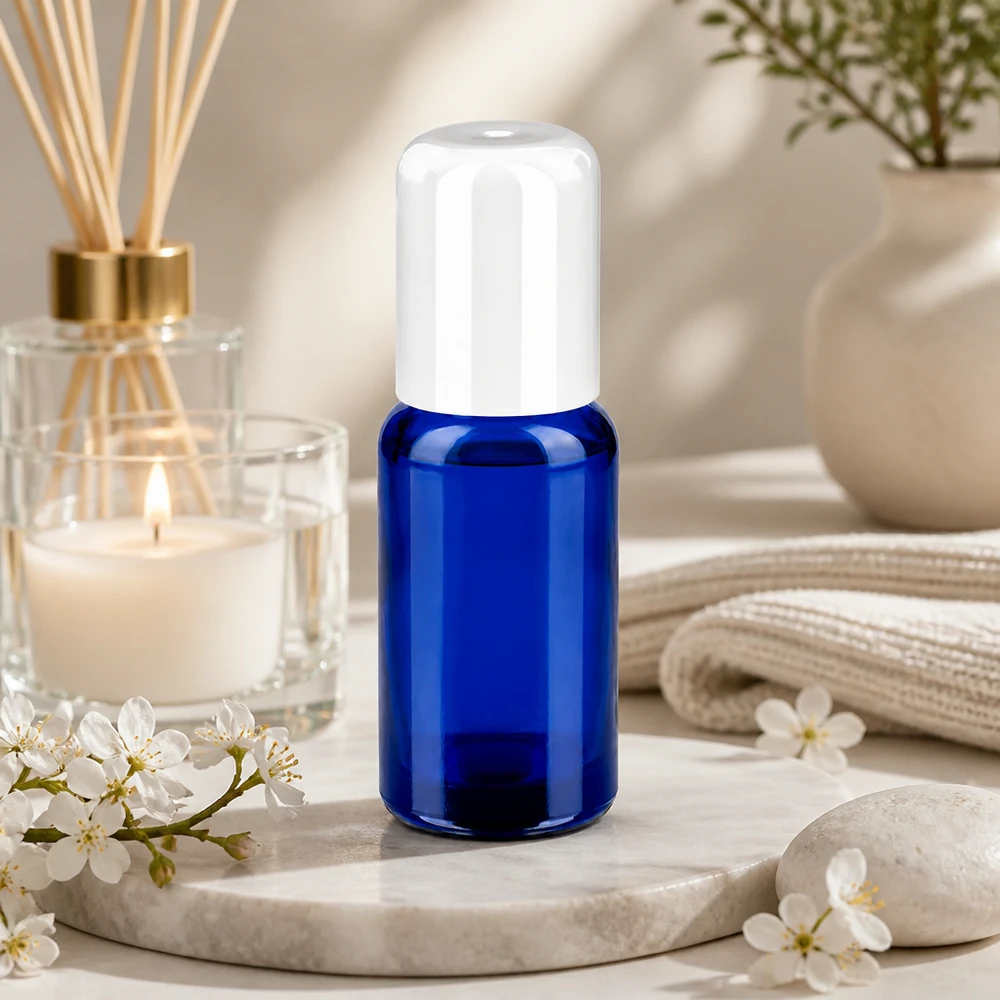 20ml roll-on lahvička bílá standardní uzávěr BlueLine UT18/20 Premium 20ml Roll-On Flasche mit glatter Oberfläche für optimale Produktverteilung