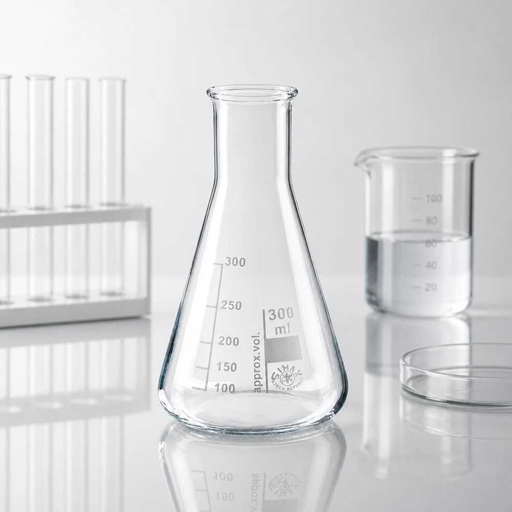 Erlenmeyerova baňka 300 ml s úzkým hrdlem Erlenmeyerova baňka 300 ml s úzkým hrdlem