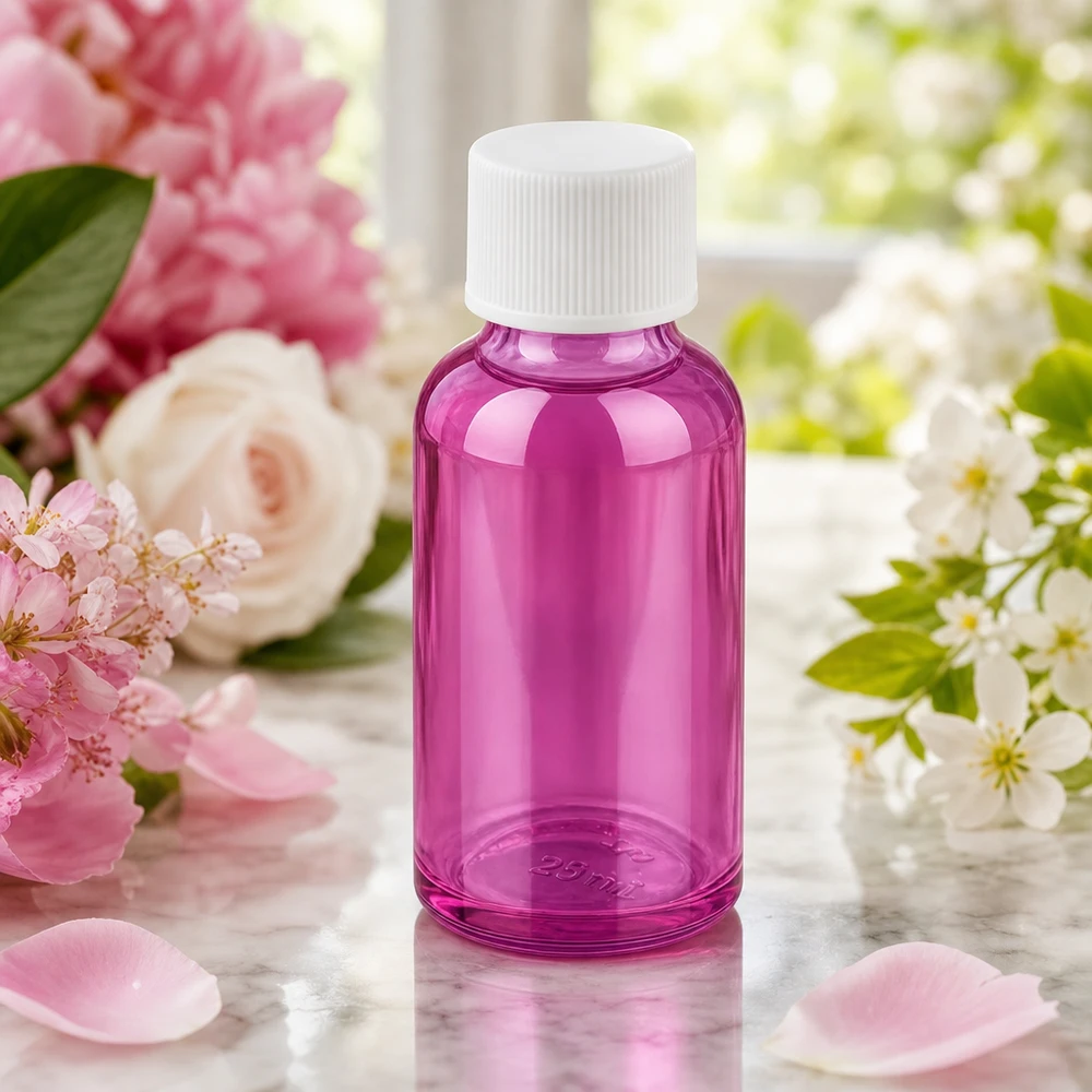 30ml láhev se šroubovacím uzávěrem 11 mm bílá standardní PurpleLine UT18/30 30ml PurpleLine Flasche mit weißem Schraubverschluss perfekt für DIY-Kosmetik und Mischungen