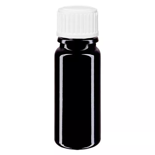 Lékárenská lahvička fialová 10ml uzávěr kapátka bílý 0,8mm standardní Lékárenská lahvička fialová 10ml uzávěr kapátka bílý 0,8mm standardní