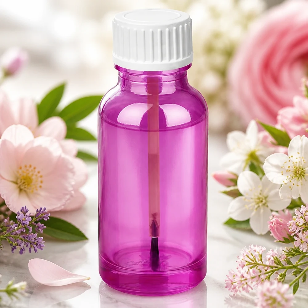 Kleine 20ml Pinselflasche mit weißem Verschluss perfekt für Reise und unterwegs Beauty-Routine