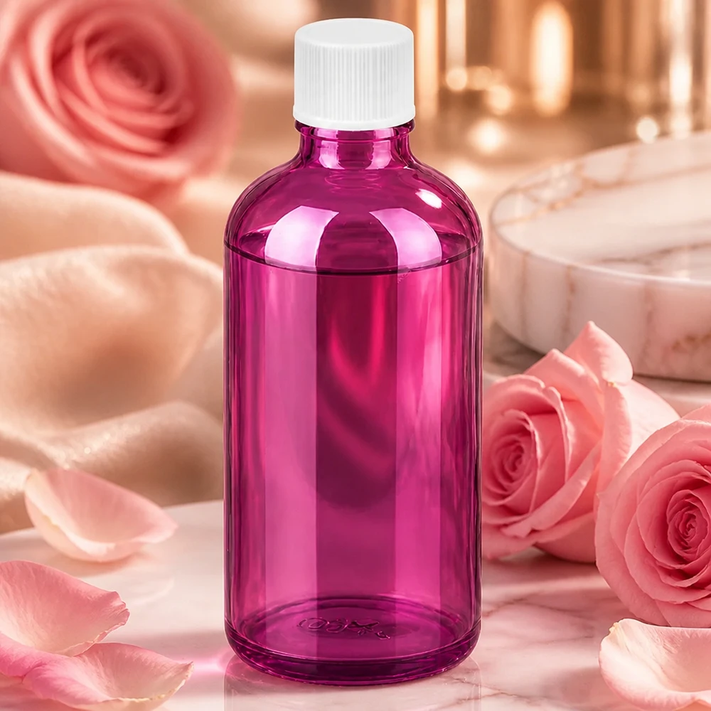 100ml lahvička 11mm se šroubovacím uzávěrem bílá standardní PurpleLine UT18/100 Robuste 100ml Flasche in Purple mit dichtem Verschluss für Labor und Apotheke geeignet