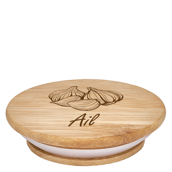 Couvercle en bois "Ail" pro WECK RR60 Couvercle en bois "Ail" pro WECK RR60
