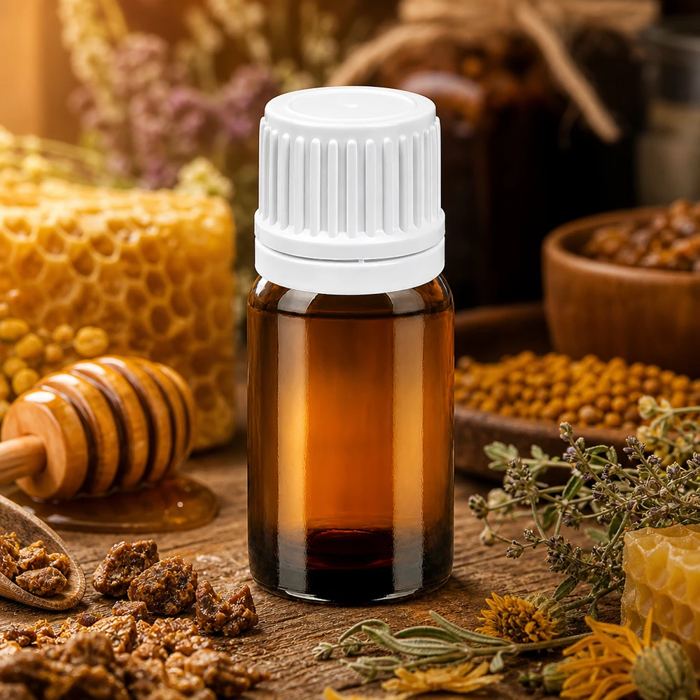 5ml láhev 11mm šroubovací uzávěr bílý uzávěr s ochranou proti manipulaci BrownLine UT18/5 5ml bernsteinfarbene Glasflasche mit weißem Kindersicherheitsverschluss für sichere Produktaufbewahrung