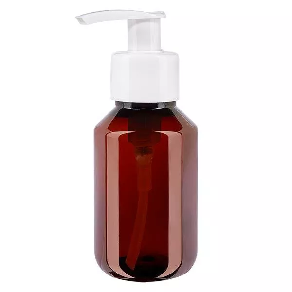PET láhev 100ml s dávkovací pumpičkou bílá