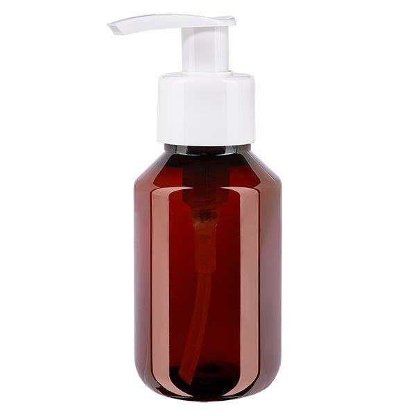 PET l&#225;hev 100ml s d&#225;vkovac&#237; pumpi&#269;kou b&#237;l&#225;