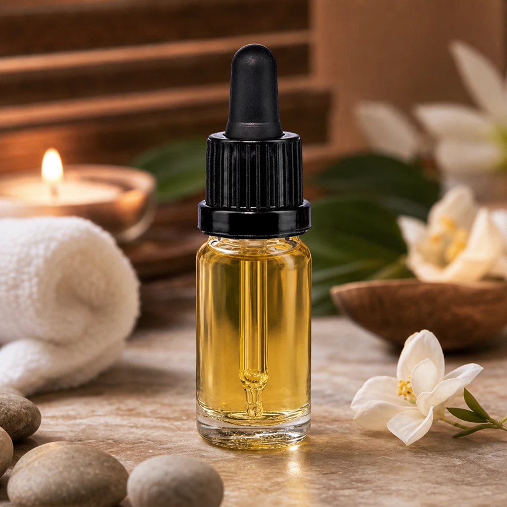 10ml pipetovací láhev černá s tamper-evidentním uzávěrem ClearLine UT18/10 Klarglasflasche 10ml mit schwarzem Schraubverschluss und Pipette für kosmetische Ölanwendungen