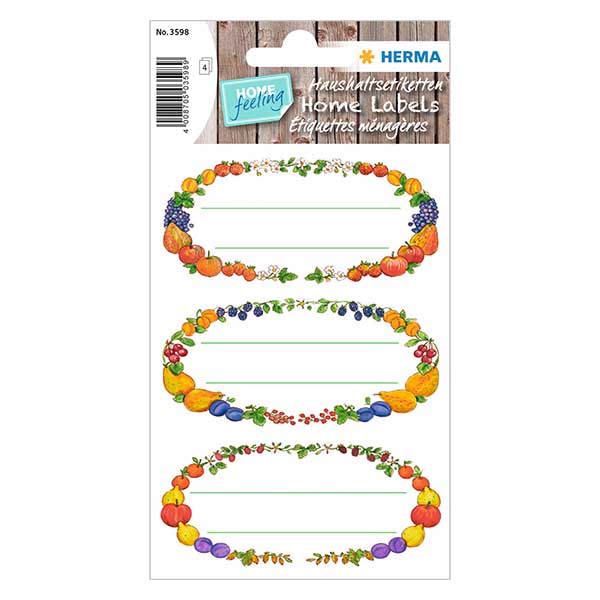 Kuchy&#328;sk&#233; &#353;t&#237;tky &quot;Ovocn&#233; v&#283;nce&quot; (12 samolepek)