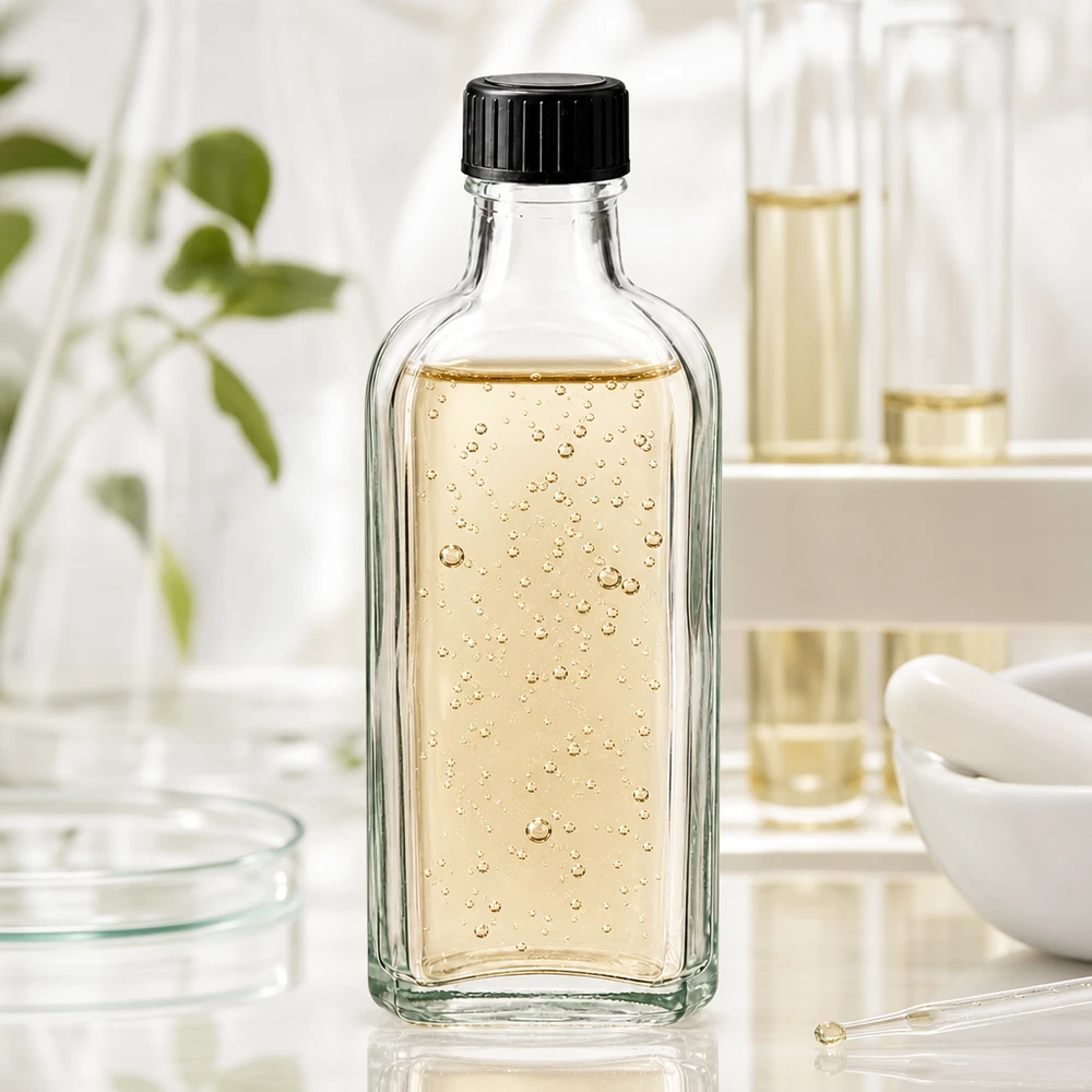 Pharmazeutische Meplat Klarglasflasche 100ml mit LKD-Dichtscheibe für kosmetische Öle und Extrakte