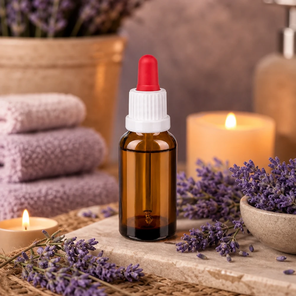 Handliche Pipettenflasche 20ml aus dunklem Glas mit UV-Schutz für empfindliche Flüssigkeiten
