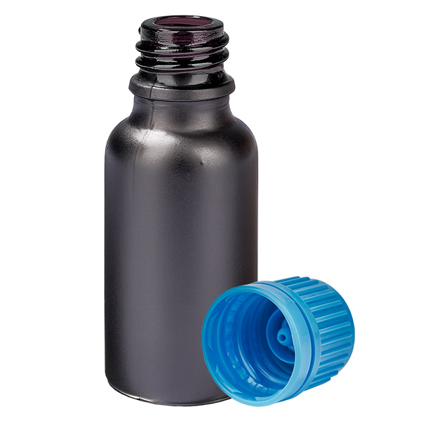 20ml láhev 11mm šroubovací uzávěr modrý uzávěr s ochranou proti manipulaci BlackLine UT18/20 20ml láhev 11mm šroubovací uzávěr modrý uzávěr s ochranou proti manipulaci BlackLine UT18/20