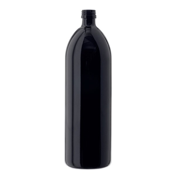 Láhev na vodu z fialového skla 1000ml kulatá, DIN PP28Standardní uzávěr Láhev na vodu z fialového skla 1000ml kulatá, DIN PP28Standardní uzávěr