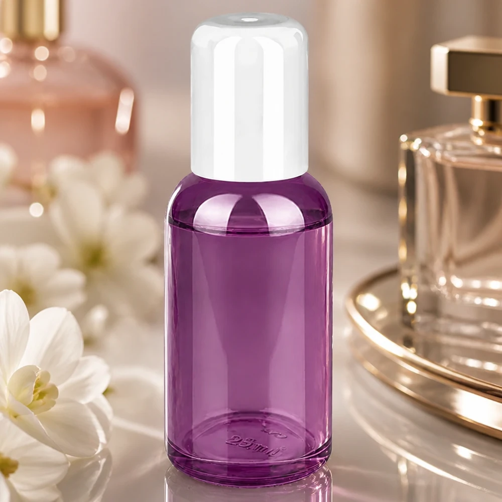 30ml lahvička s globulí bílá standardní PurpleLine UT18/30 Violette Glasflasche 30ml mit Rollkugel-Applikator perfekt für Aromatherapie und Wellness-Produkte