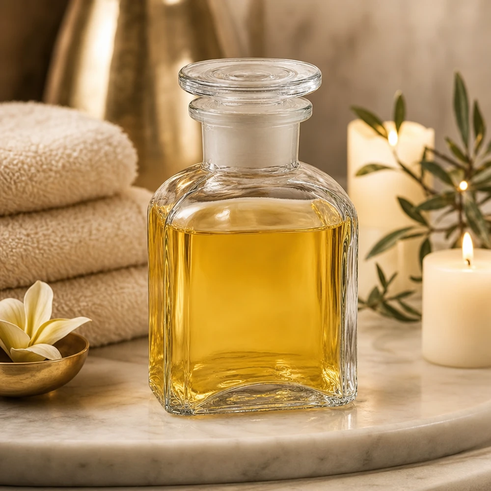 Čtvercová láhev 150ml čirá skleněná zátka se širokým hrdlem Hochwertige klare Vierkantflasche 150ml mit Glasstopfen für Düfte und Raumparfum