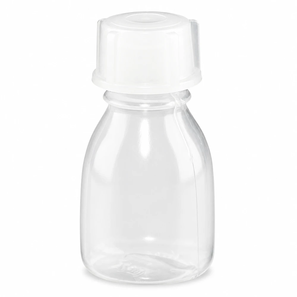 10ml šroubovací láhev, laboratorní láhev s úzkým hrdlem. 10 ml průhledná láhev s úzkým hrdlem a bílým plastovým šroubovacím uzávěrem