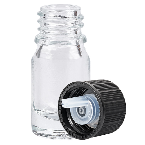 5ml lahvička s kapátkem 1mm černá standardní uzávěr ClearLine UT18/5 5ml lahvička s kapátkem 1mm černá standardní uzávěr ClearLine UT18/5