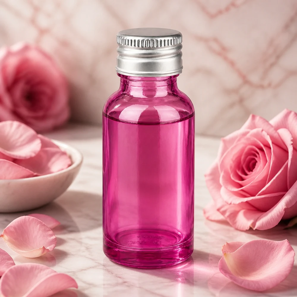 20ml láhev 11mm šroubovací uzávěr hliníkovo-stříbrný standard PurpleLine.UT18/20 Elegante 20ml Glasflasche in Purple mit praktischem Schraubverschluss für den täglichen Gebrauch
