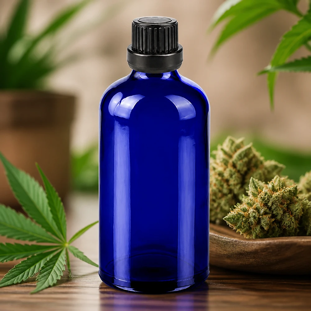 100ml lahvička s kapátkem 2mm černá s uzávěrem odolným proti manipulaci BlueLine UT18/100